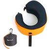 image:imageC CUSHION LAB Travel Pillow AwardWinning Patented Ergonomic Design for Chin amp Neck Support Memory Foam Neck Pillow Compact Airplane Pillow for Traveling Flight Car Cobalt Blue MediumDynamic Orange