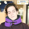 image:imageC CUSHION LAB Travel Pillow AwardWinning Patented Ergonomic Design for Chin amp Neck Support Memory Foam Neck Pillow Compact Airplane Pillow for Traveling Flight Car Cobalt Blue MediumRoyal Purple