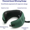 image:imageC CUSHION LAB Travel Pillow AwardWinning Patented Ergonomic Design for Chin amp Neck Support Memory Foam Neck Pillow Compact Airplane Pillow for Traveling Flight Car Cobalt Blue MediumHunter Green