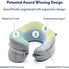 image:imageC CUSHION LAB Travel Pillow AwardWinning Patented Ergonomic Design for Chin amp Neck Support Memory Foam Neck Pillow Compact Airplane Pillow for Traveling Flight Car Cobalt Blue MediumGray