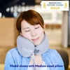 image:imageC CUSHION LAB Travel Pillow AwardWinning Patented Ergonomic Design for Chin amp Neck Support Memory Foam Neck Pillow Compact Airplane Pillow for Traveling Flight Car Cobalt Blue MediumGray