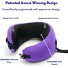 image:imageC CUSHION LAB Travel Pillow AwardWinning Patented Ergonomic Design for Chin amp Neck Support Memory Foam Neck Pillow Compact Airplane Pillow for Traveling Flight Car Cobalt Blue MediumRoyal Purple