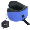 image:imageC CUSHION LAB Travel Pillow AwardWinning Patented Ergonomic Design for Chin amp Neck Support Memory Foam Neck Pillow Compact Airplane Pillow for Traveling Flight Car Cobalt Blue MediumCobalt Blue