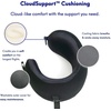 image:imageC CUSHION LAB Travel Pillow AwardWinning Patented Ergonomic Design for Chin amp Neck Support Memory Foam Neck Pillow Compact Airplane Pillow for Traveling Flight Car Cobalt Blue MediumBlack