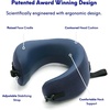 image:imageC CUSHION LAB Travel Pillow AwardWinning Patented Ergonomic Design for Chin amp Neck Support Memory Foam Neck Pillow Compact Airplane Pillow for Traveling Flight Car Cobalt Blue MediumAtlantic Blue