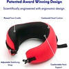 image:imageC CUSHION LAB Travel Pillow AwardWinning Patented Ergonomic Design for Chin amp Neck Support Memory Foam Neck Pillow Compact Airplane Pillow for Traveling Flight Car Cobalt Blue MediumBold Red