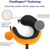image:imageC CUSHION LAB Travel Pillow AwardWinning Patented Ergonomic Design for Chin amp Neck Support Memory Foam Neck Pillow Compact Airplane Pillow for Traveling Flight Car Cobalt Blue MediumDynamic Orange