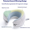 image:imageC CUSHION LAB Travel Pillow AwardWinning Patented Ergonomic Design for Chin amp Neck Support Memory Foam Neck Pillow Compact Airplane Pillow for Traveling Flight Car Cobalt Blue MediumGray