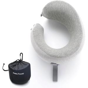 image:imageC CUSHION LAB Travel Pillow AwardWinning Patented Ergonomic Design for Chin amp Neck Support Memory Foam Neck Pillow Compact Airplane Pillow for Traveling Flight Car Cobalt Blue MediumGray